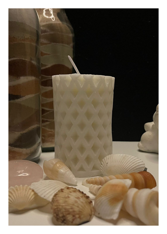 White Scented Candle - Pattern
