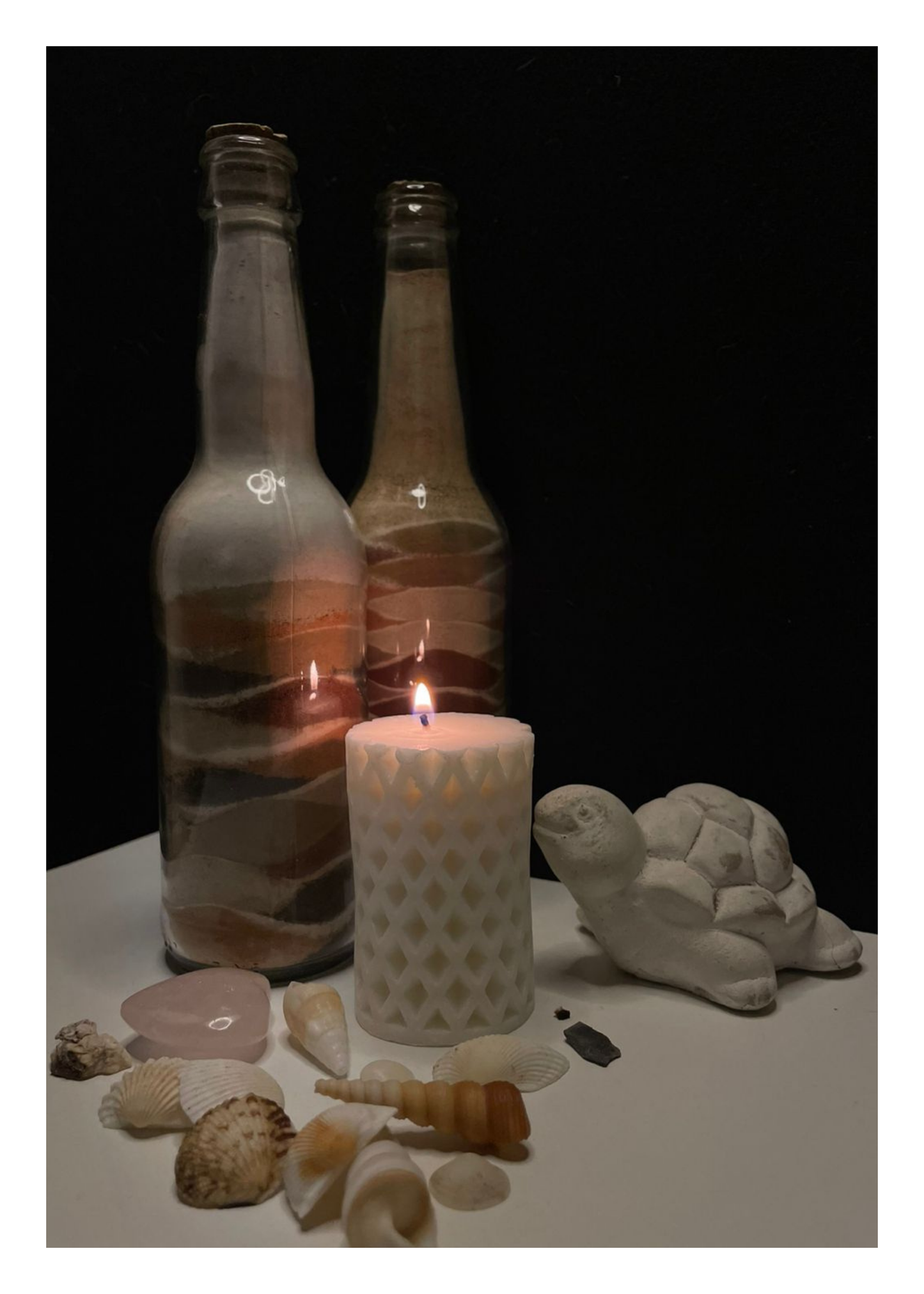 White Scented Candle - Pattern