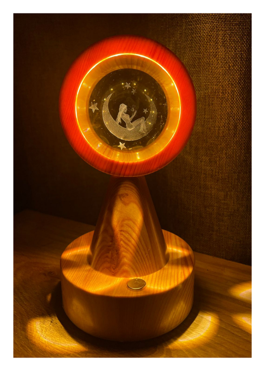 Crystal Ball Night-Light - Girl On The Moon Edition
