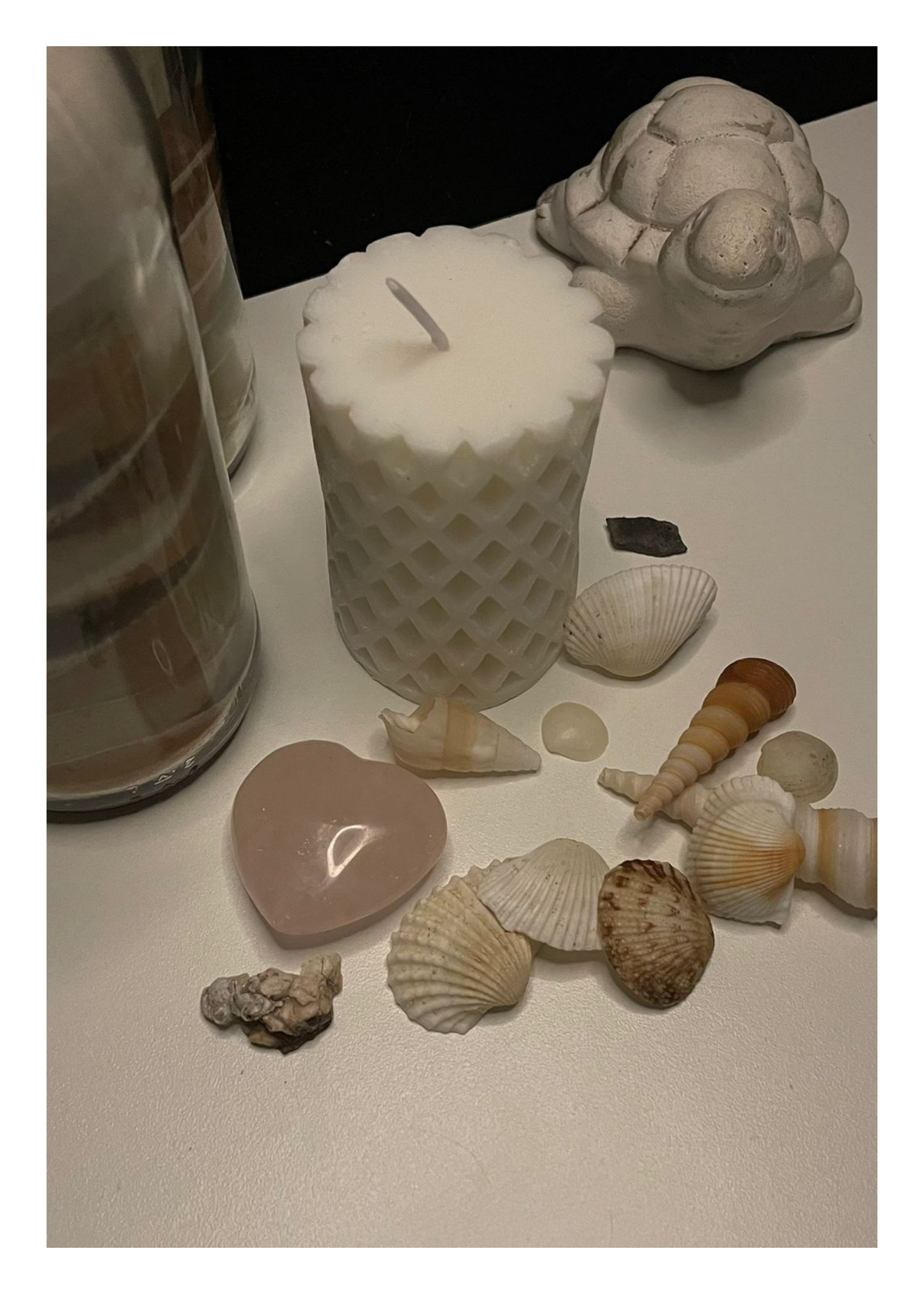 White Scented Candle - Pattern