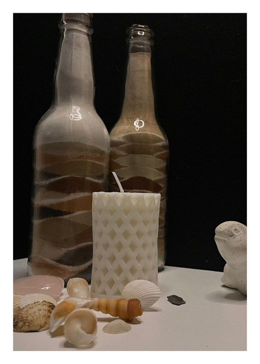 White Scented Candle - Pattern